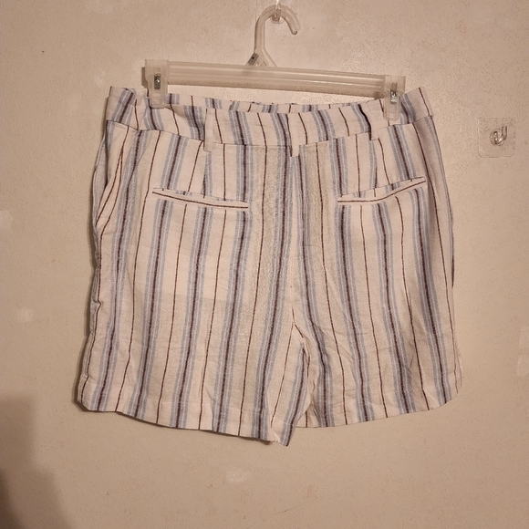 Loft Linen Blend Striped 5" Shorts Size 12 NWT - Picture 4 of 9